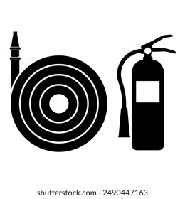 Fire Hose Reel Sign Symbol. Vector Illustration Isolated on White Background.