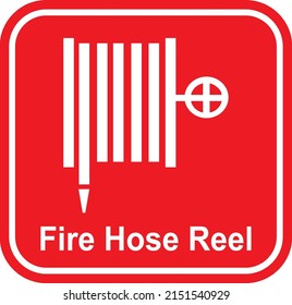 Fire Hose Reel sign Vector illustration, warning sign fire hose reel, 