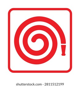 Fire Hose Reel Sign Vector – Fire Safety Symbol, Emergency Fire Equipment, Firefighting Hose Reel and Safety Signage Icon