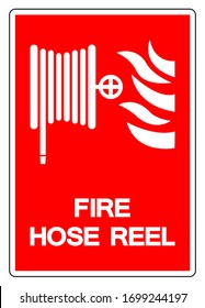 Fire Hose Reel Symbol Sign, Vector Illustration, Isolate On White Background Label. EPS10 