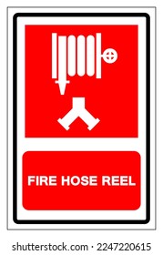 Fire Hose Reel Symbol Sign, Vector Illustration, Isolate On White Background Label. EPS10