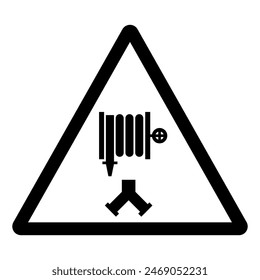 Fire Hose Reel Symbol Sign, Vector Illustration, Isolate On White Background Label. EPS10