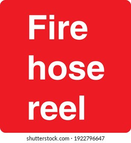 Fire hose reel white text sign board