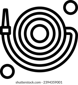 Fire Hose Roll Linear Icon Vector Design