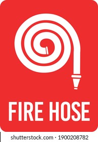 fire hose sign plaque spiral water vector fireman reel