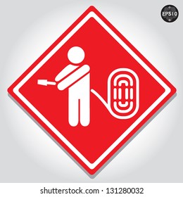 Fire hose signs, vector