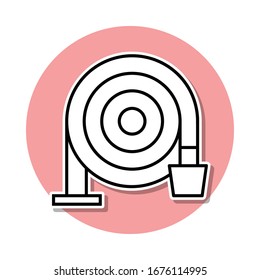 fire hose sticker icon. Simple thin line, outline vector of Sprinkler icons for ui and ux, website or mobile application