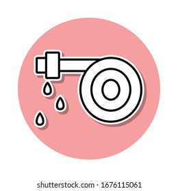 fire hose sticker icon. Simple thin line, outline vector of Sprinkler icons for ui and ux, website or mobile application