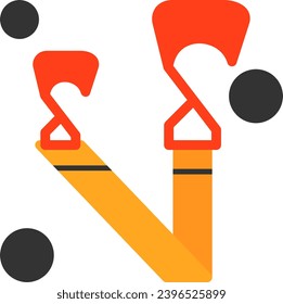 Fire Hose Strap Flat Icon Vector Design