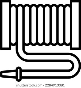 Fire hose thin line icon. Modern vector illustration of firefighter equipment.