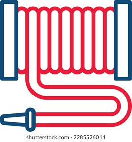 Feuer schlauch dünne Linie Symbol. Moderne Vektorgrafik der Feuerwehrausrüstung.