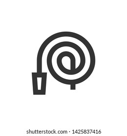Fire hose vector icon, monocolor symbol