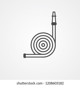 Fire hose vector icon sign symbol