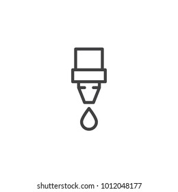 Fire hose with water drop line icon, outline vector sign, linear style pictogram isolated on white. Symbol, logo illustration. Editable stroke