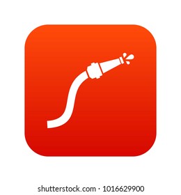 Fire hose with water drops icon digital red for any design isolated on white vector illustration