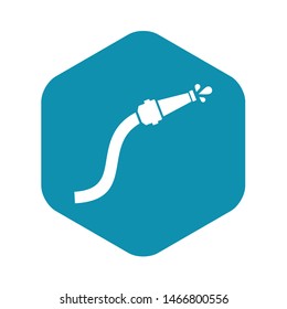 Fire hose with water drops icon. Simple illustration of fire hose with water drops vector icon for web