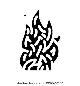 vector de icono de glifo caliente de fuego. señal de fuego caliente. ilustración de símbolo aislado