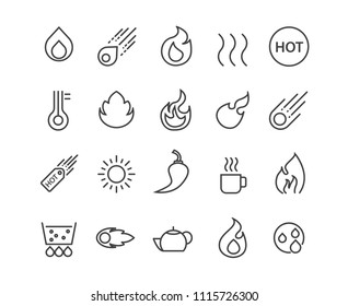 Fire and Hot icons set,Vector