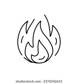 fire hot line icon vector. fire hot sign. isolated contour symbol black illustration