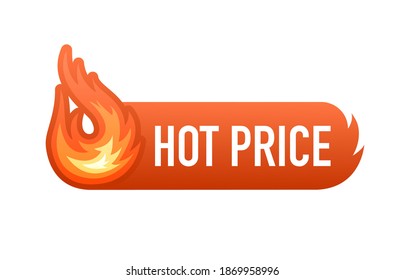 Feuerwarmer Preis. Vectordesign-Element. Roter Banner, Vektorgrafik. Sonderangebot-Badge. Moderne Werbevorlage. Sommerverkaufsbanner-Vorlage. Vektorgrafik.