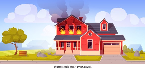 house on fire animation