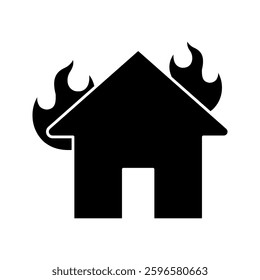 fire house icon color editable on white background