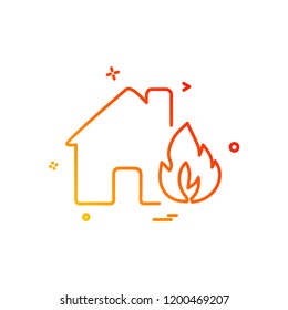 Fire house icon design vector