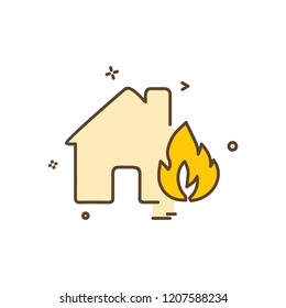 Fire house icon design vector