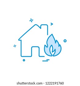Fire house icon design vector