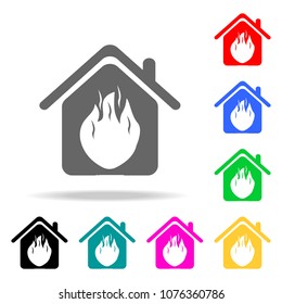 fire in the house icon. Elements of real estate in multi colored icons. Premium quality graphic design icon. Simple icon for websites, web design, mobile app, info graphics on white background