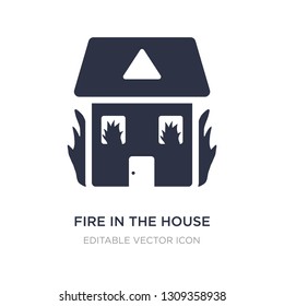 fire in the house icon on white background. Simple element illustration from Buildings concept. fire in the house icon symbol design.