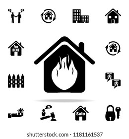fire in the house icon. Real estate icons universal set for web and mobile