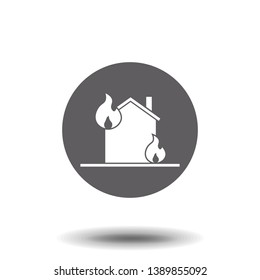 Fire in the house icon vector isolated on white background, Fire in the house transparent sign , symbols or elements in filled style