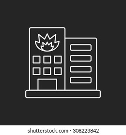 Fire house line icon