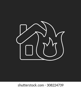 Fire house line icon