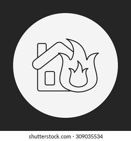 Fire house line icon