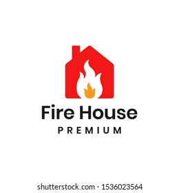 Fire house logo design vector