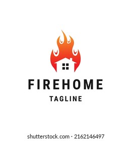 Fire House Logo Icon Design Template Flat Vector