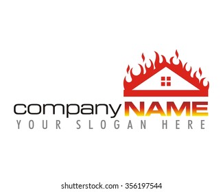 fire house logo icon vector