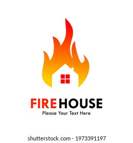 Fire house logo template illustration