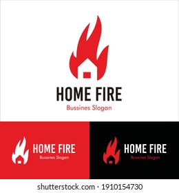 Fire House Logo Template Vector Design