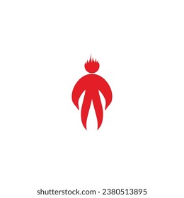Fire human geometric symbol simple logo vector