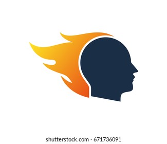 Fire Human Icon Logo Design Element