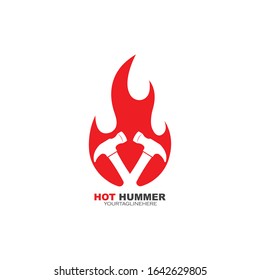 fire hummer  icon logo vector illustration design template