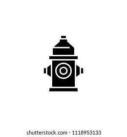 Fire hydrant black icon concept. Fire hydrant flat  vector symbol, sign, illustration.