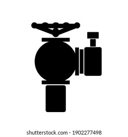 Fire Hydrant Black Icon, Vector Illustration, Isolate On White Background Label. EPS10