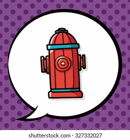 Fire hydrant color doodle, speech bubble