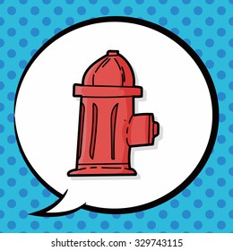 Fire hydrant color doodle, speech bubble