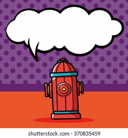 Fire hydrant color doodle, speech bubble