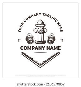 Fire hydrant Company logo template, logo design, logo template, vector logo, fire hydrant, emergency services company, company, mask icons, creative, typography, vintage, retro, hipster, minimal